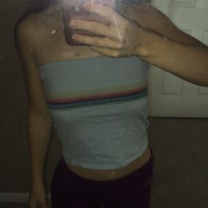 Rainbow striped Tube Top